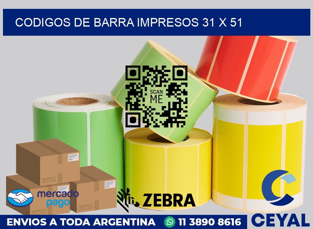 Codigos de barra impresos 31 x 51