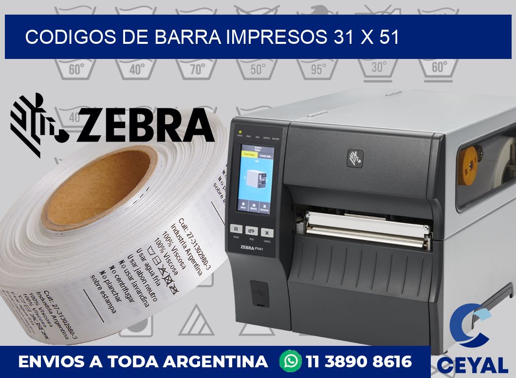 Codigos de barra impresos 31 x 51