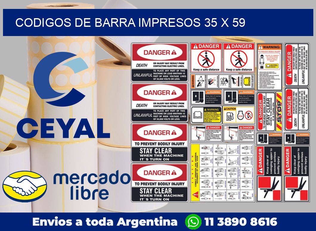 Codigos de barra impresos 35 x 59
