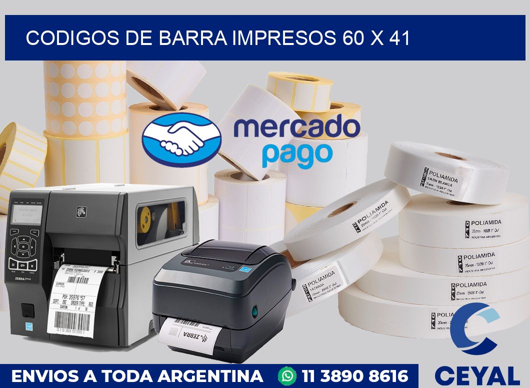 Codigos de barra impresos 60 x 41