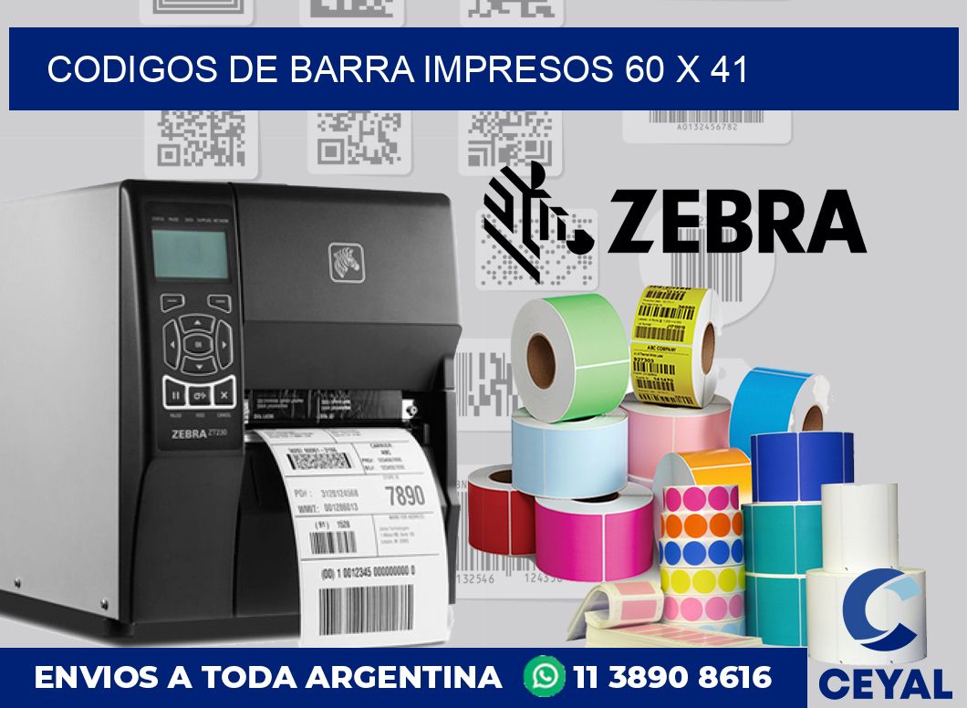 Codigos de barra impresos 60 x 41