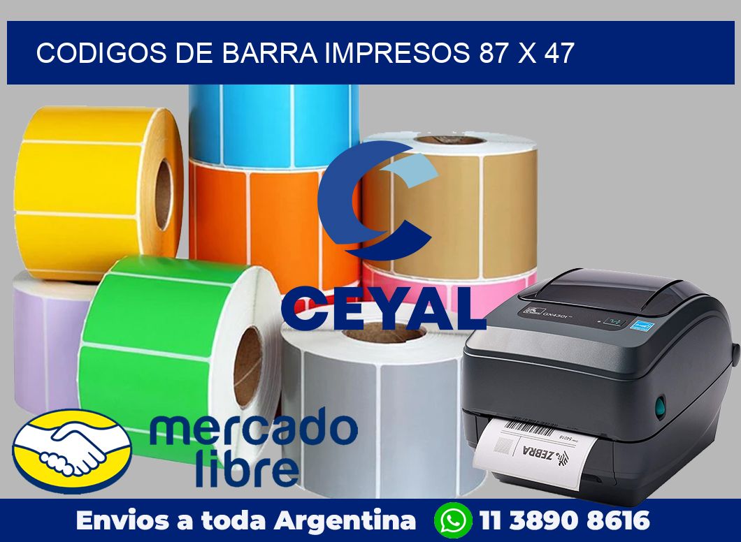 Codigos de barra impresos 87 x 47