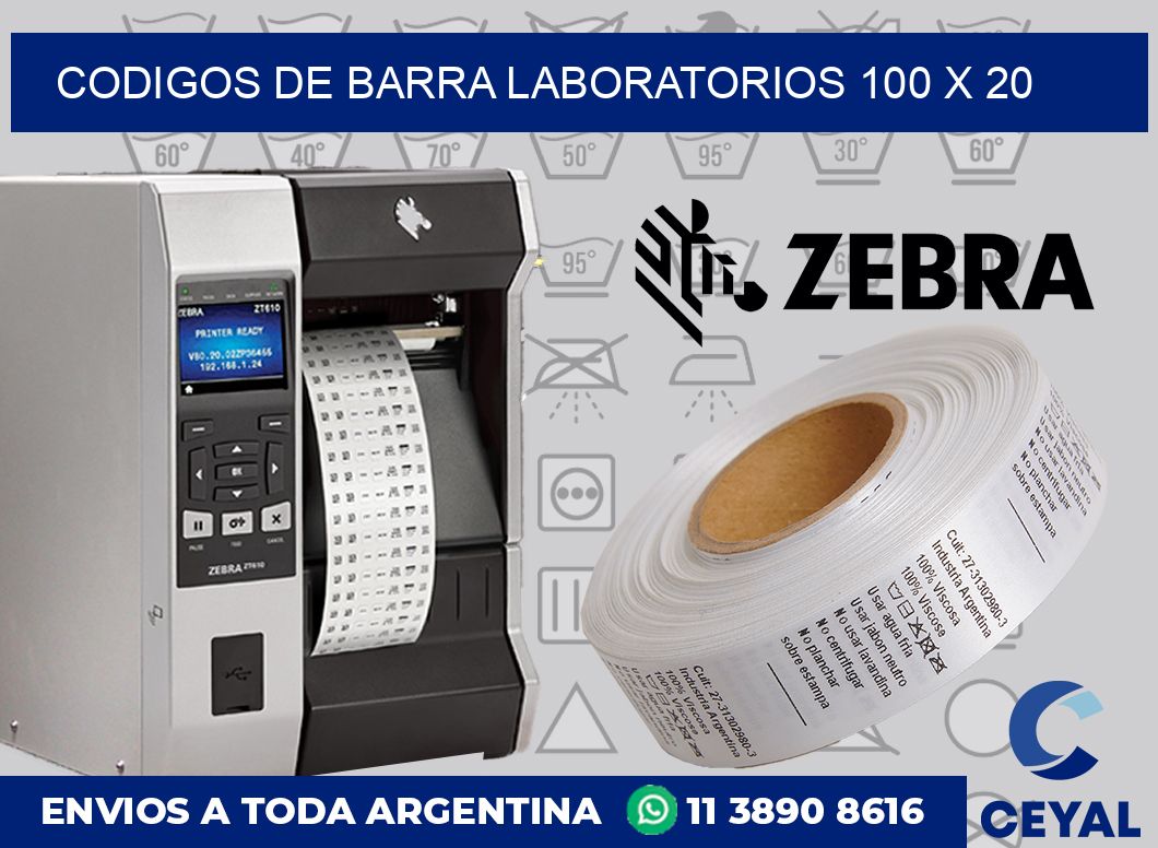 Codigos de barra laboratorios 100 x 20