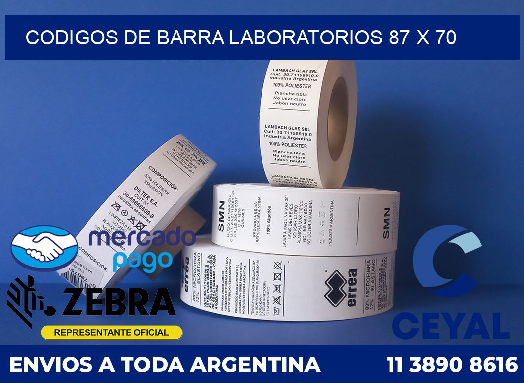 Codigos de barra laboratorios 87 x 70