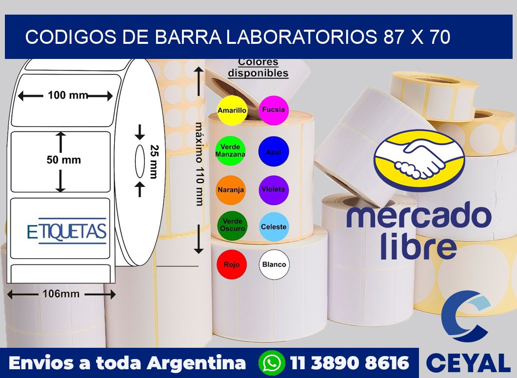 Codigos de barra laboratorios 87 x 70