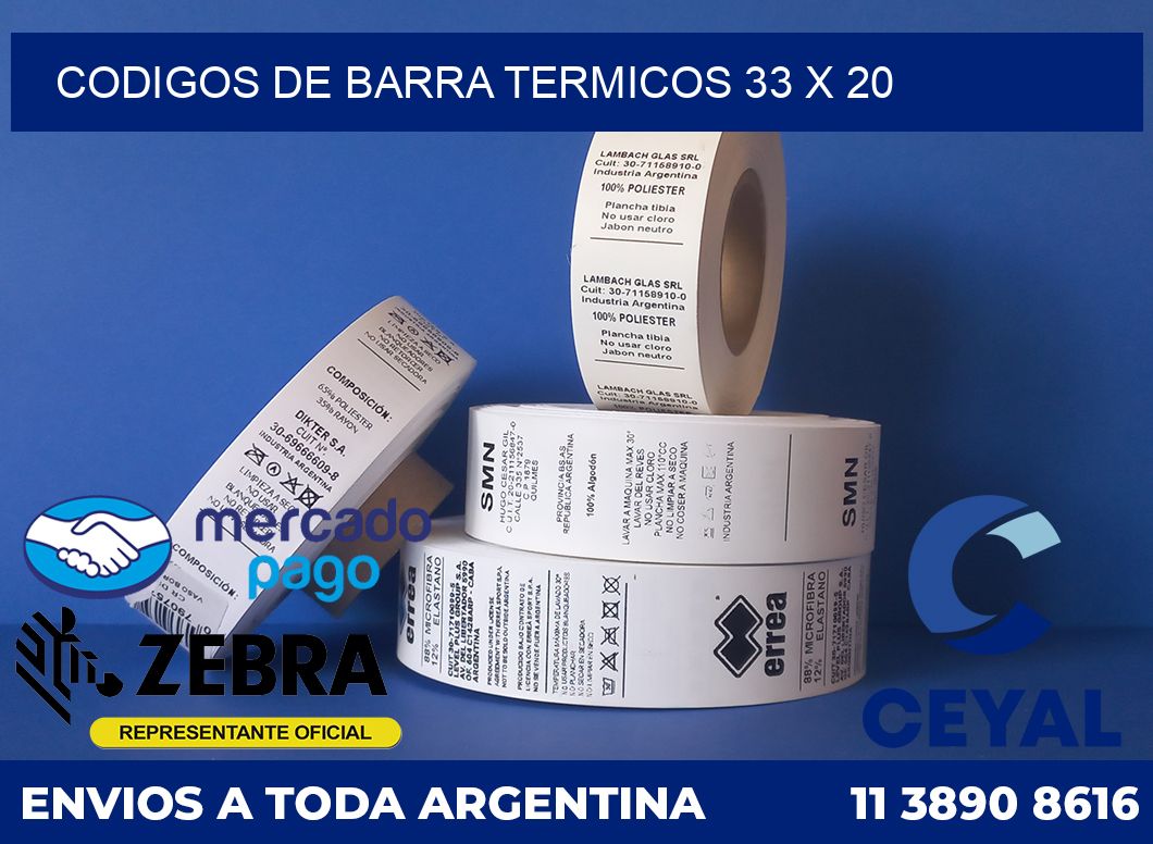 Codigos de barra termicos 33 x 20