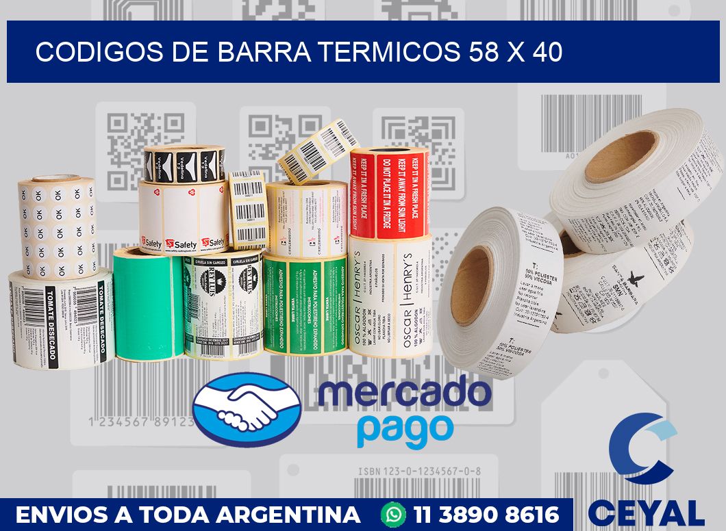 Codigos de barra termicos 58 x 40