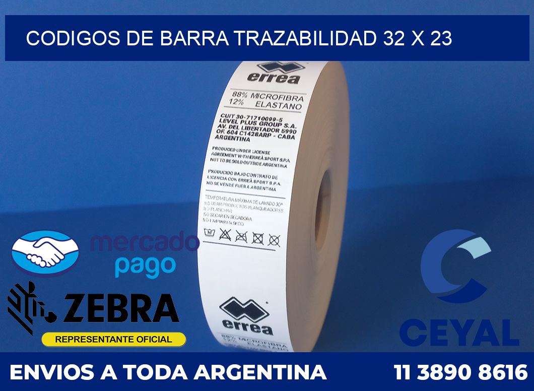 Codigos de barra trazabilidad 32 x 23