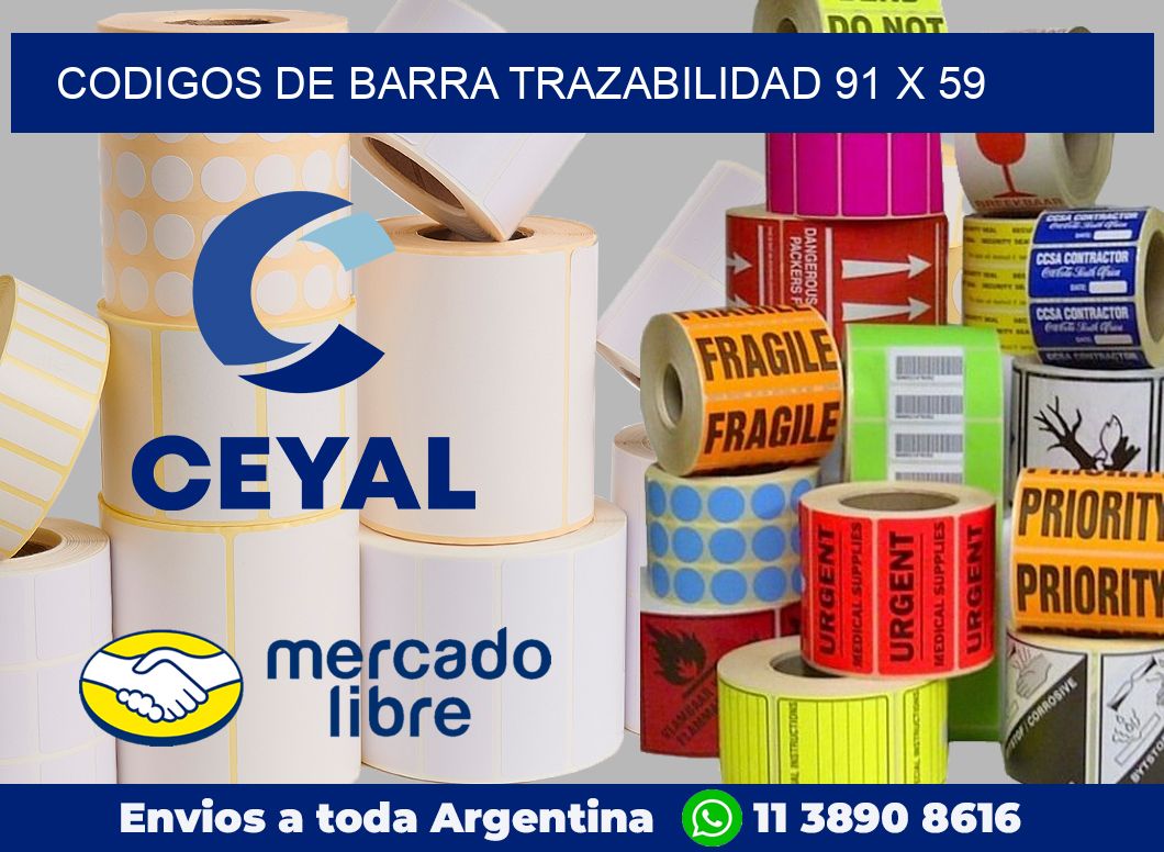 Codigos de barra trazabilidad 91 x 59