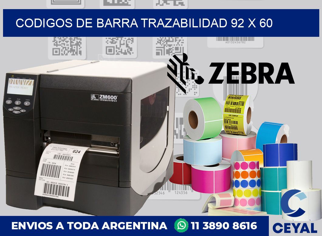 Codigos de barra trazabilidad 92 x 60