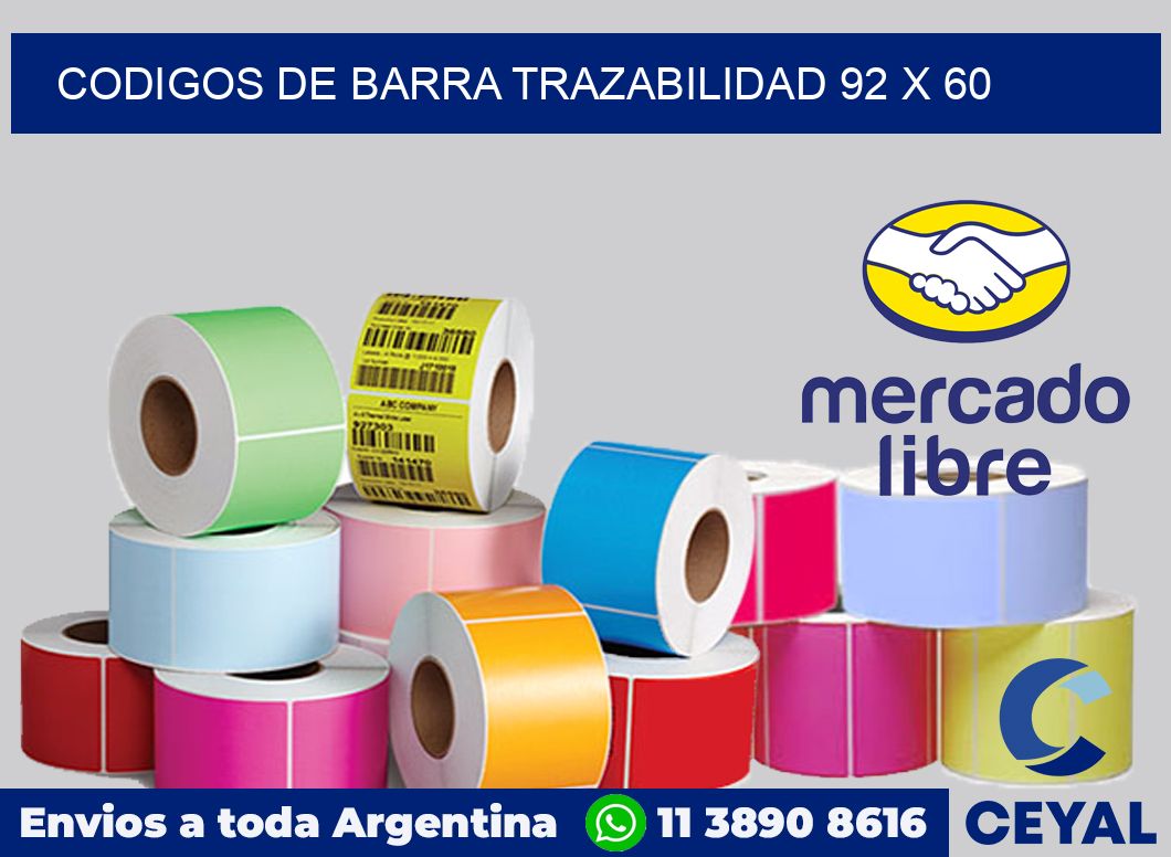 Codigos de barra trazabilidad 92 x 60