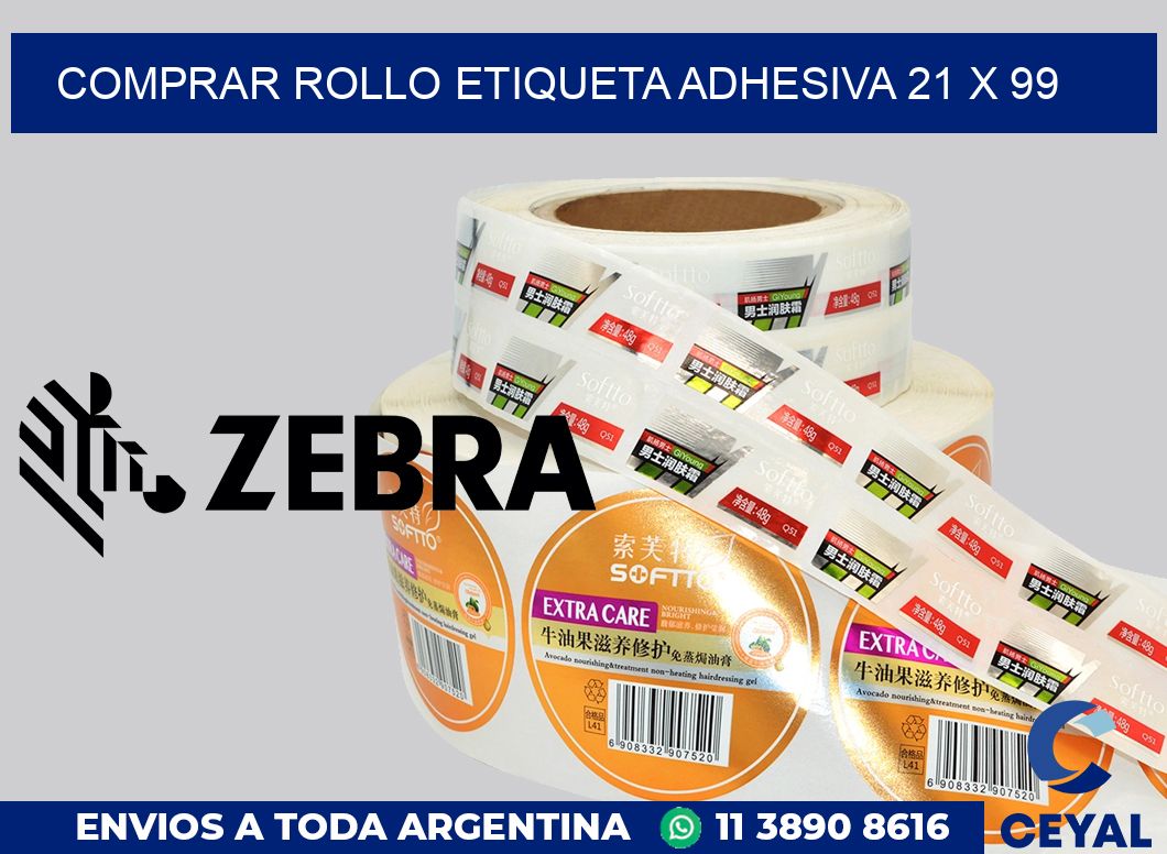 Comprar rollo etiqueta adhesiva 21 x 99