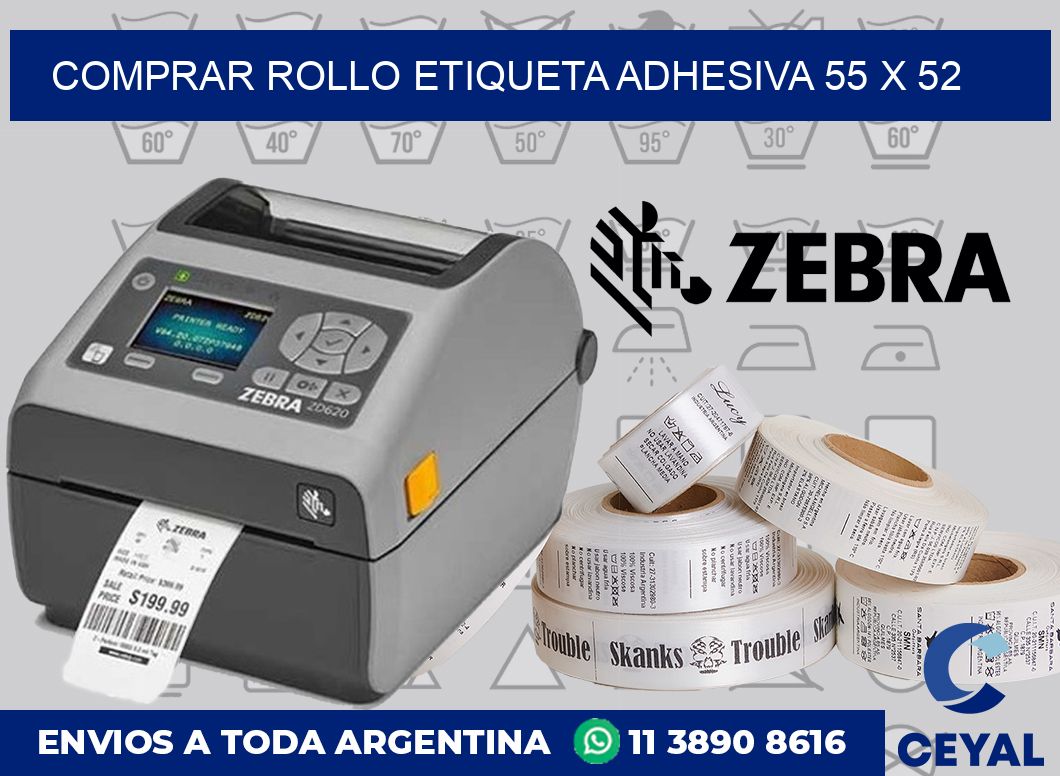 Comprar rollo etiqueta adhesiva 55 x 52