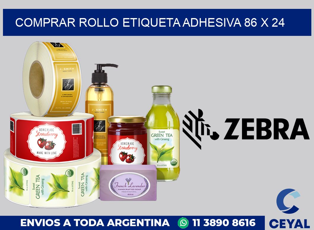 Comprar rollo etiqueta adhesiva 86 x 24