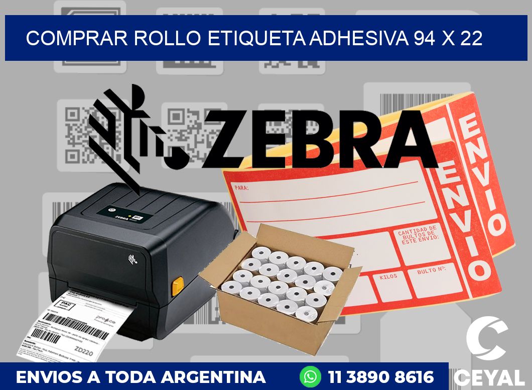 Comprar rollo etiqueta adhesiva 94 x 22
