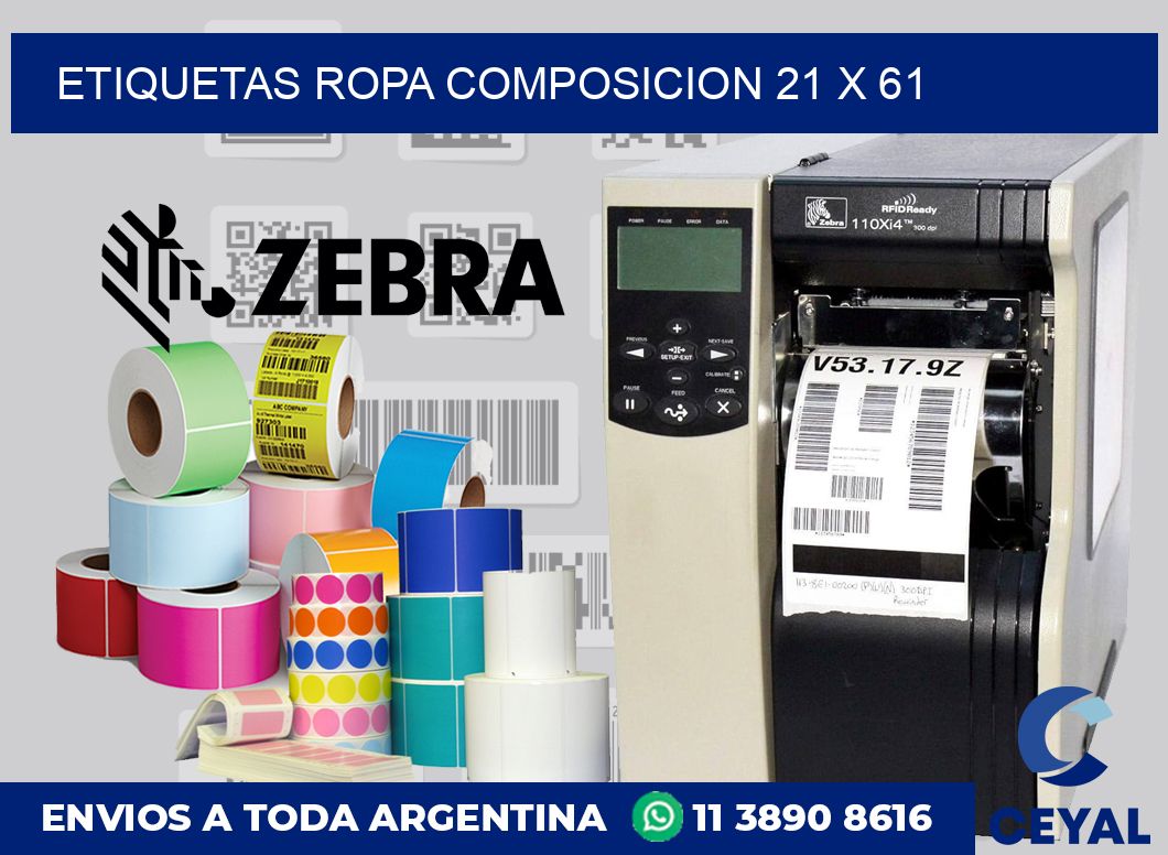 Etiquetas ropa composicion 21 x 61