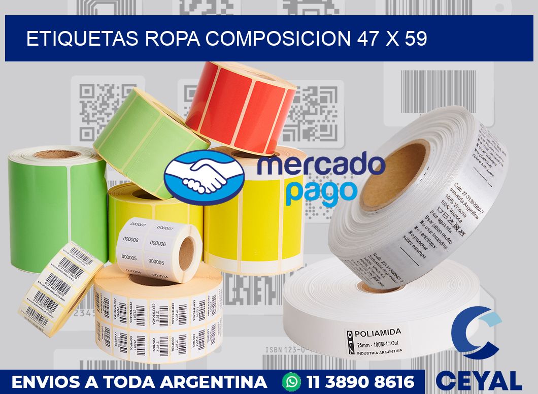 Etiquetas ropa composicion 47 x 59