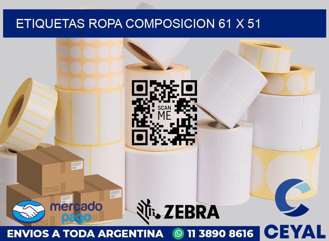 Etiquetas ropa composicion 61 x 51