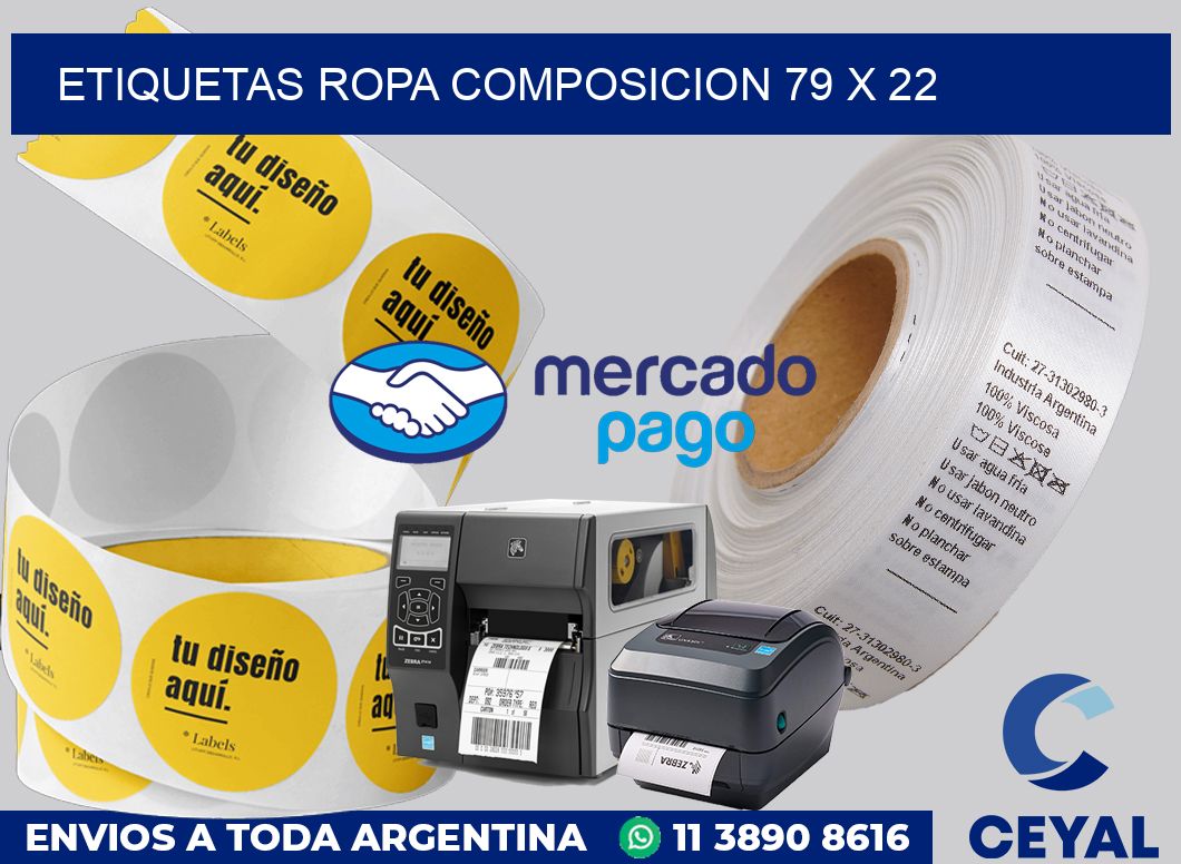 Etiquetas ropa composicion 79 x 22