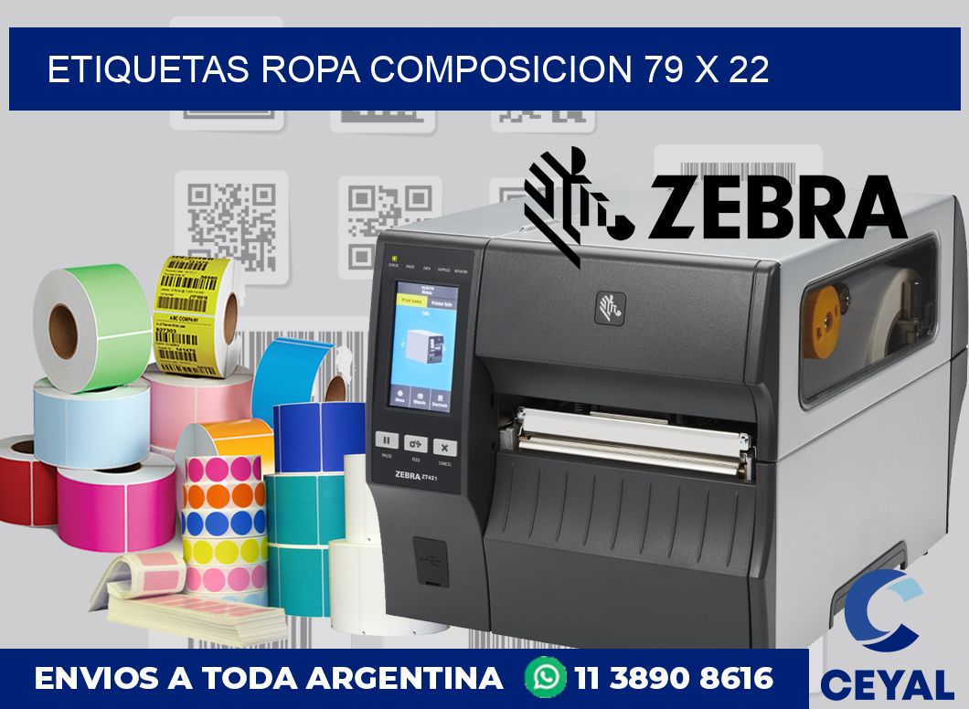 Etiquetas ropa composicion 79 x 22