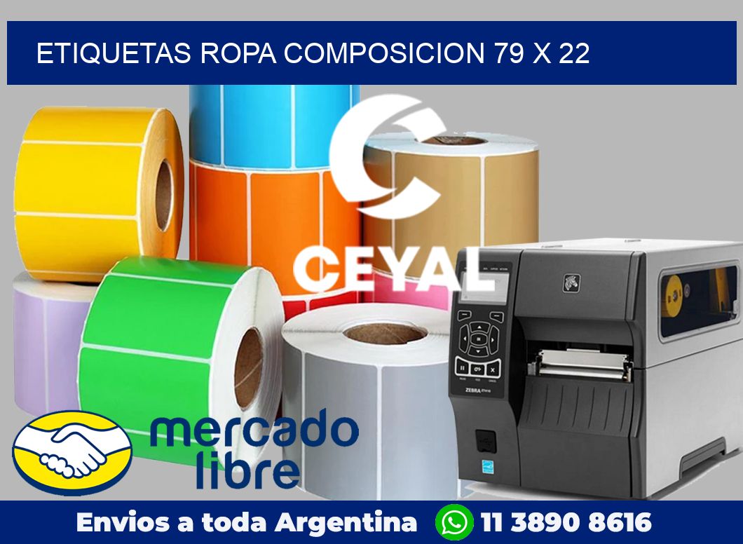 Etiquetas ropa composicion 79 x 22