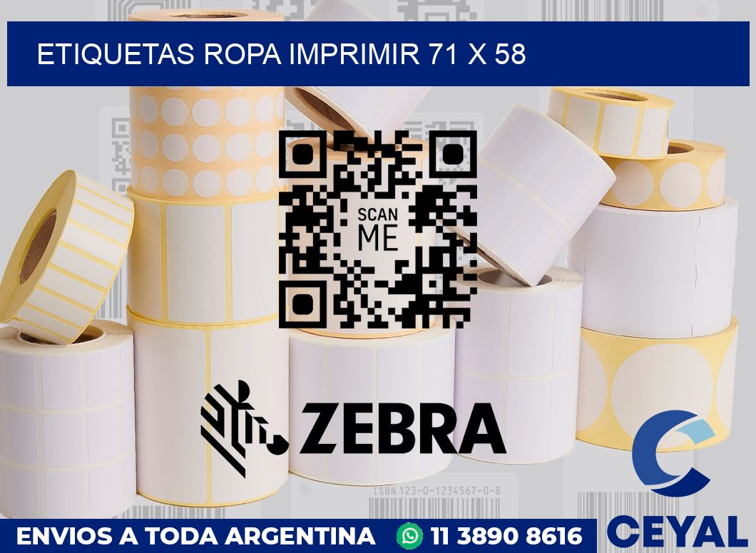 Etiquetas ropa imprimir 71 x 58