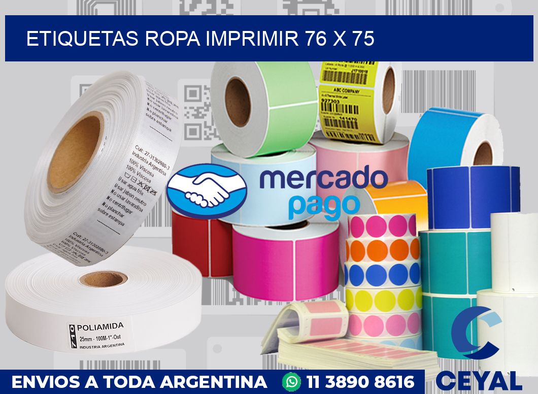 Etiquetas ropa imprimir 76 x 75