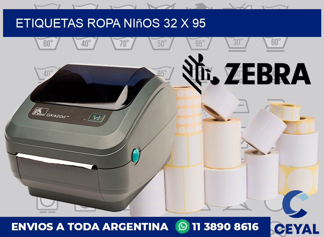 Etiquetas ropa niños 32 x 95