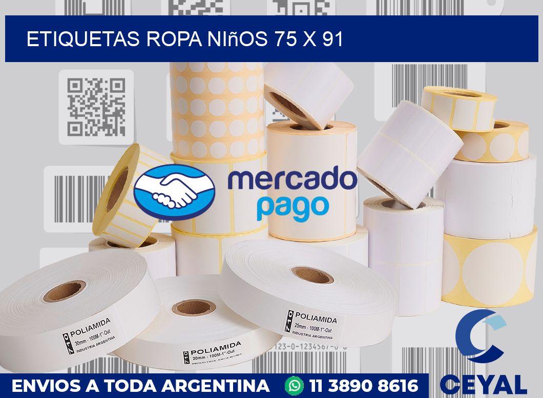 Etiquetas ropa niños 75 x 91