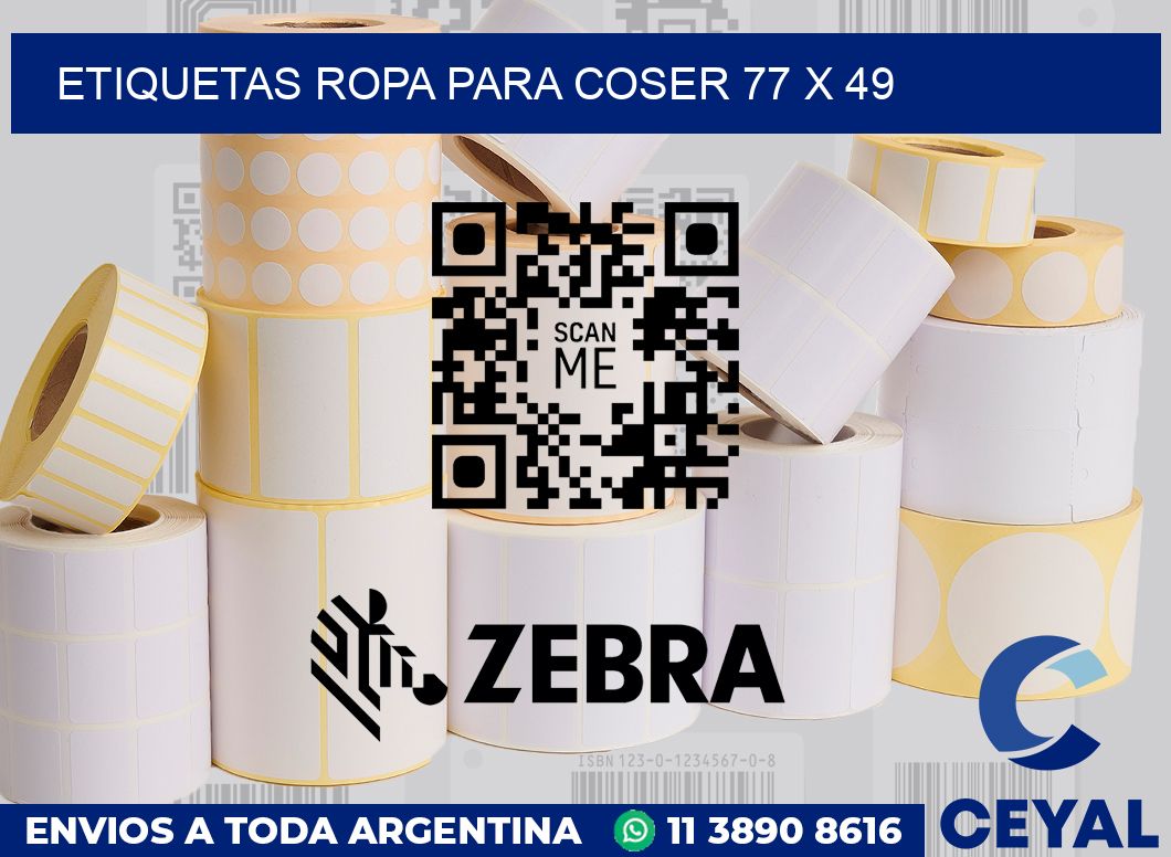 Etiquetas ropa para coser 77 x 49