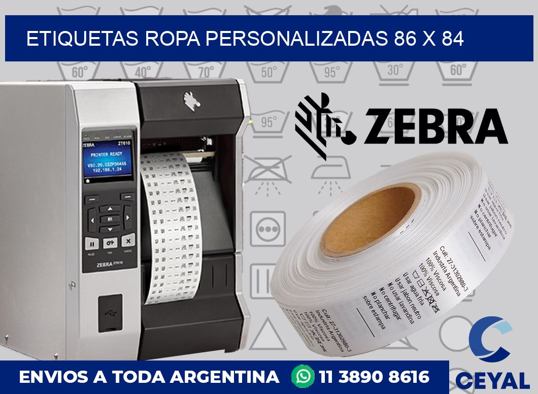 Etiquetas ropa personalizadas 86 x 84