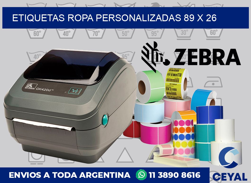 Etiquetas ropa personalizadas 89 x 26