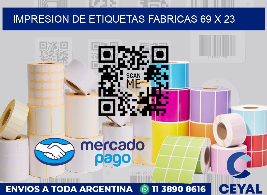 Impresion de etiquetas fabricas 69 x 23