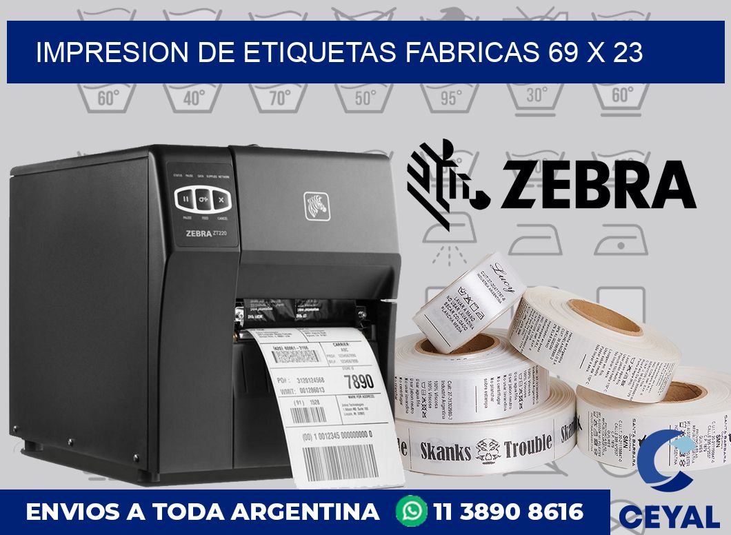 Impresion de etiquetas fabricas 69 x 23