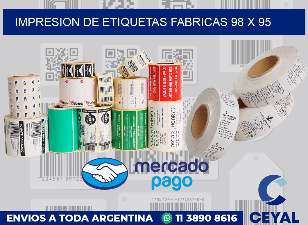 Impresion de etiquetas fabricas 98 x 95