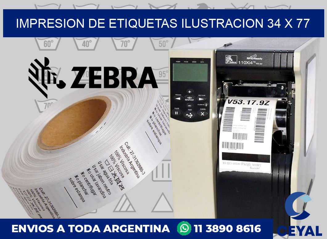 Impresion de etiquetas ilustracion 34 x 77