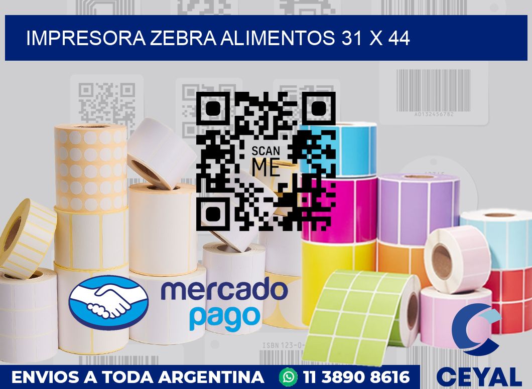 Impresora Zebra alimentos 31 x 44