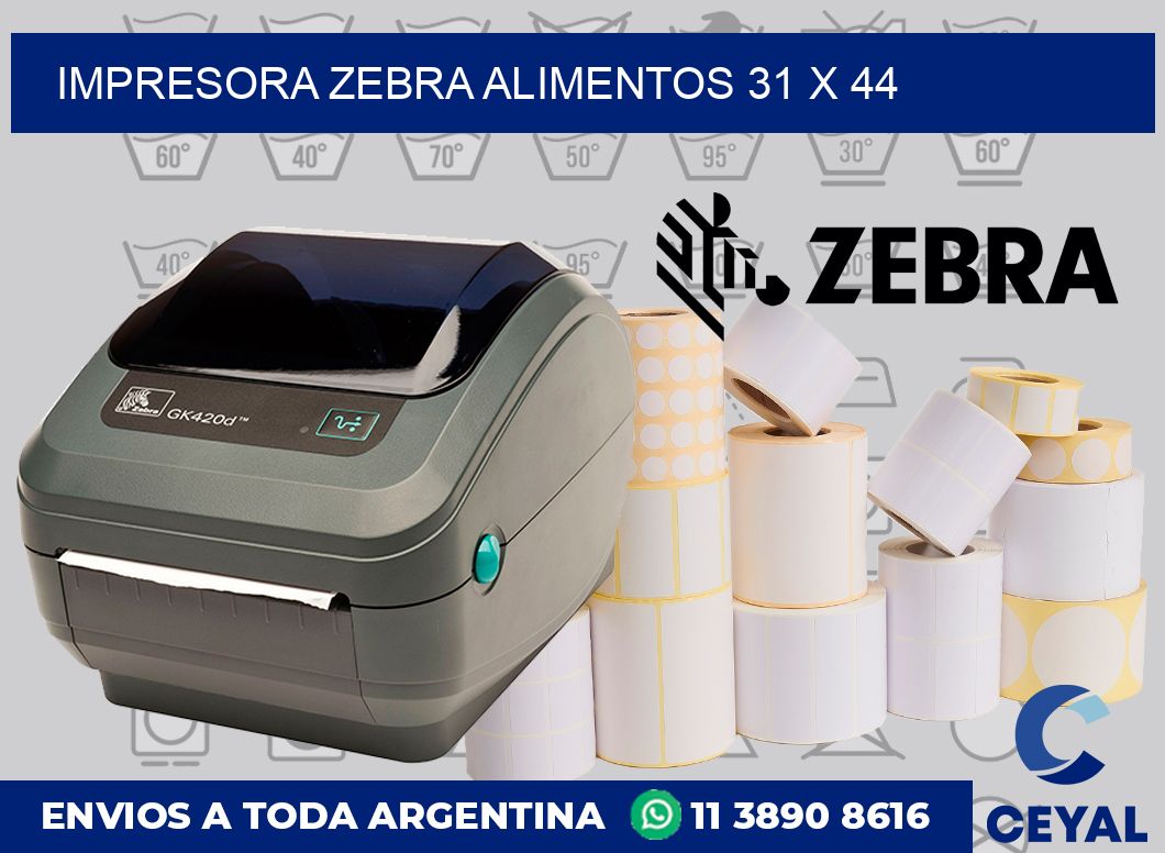 Impresora Zebra alimentos 31 x 44