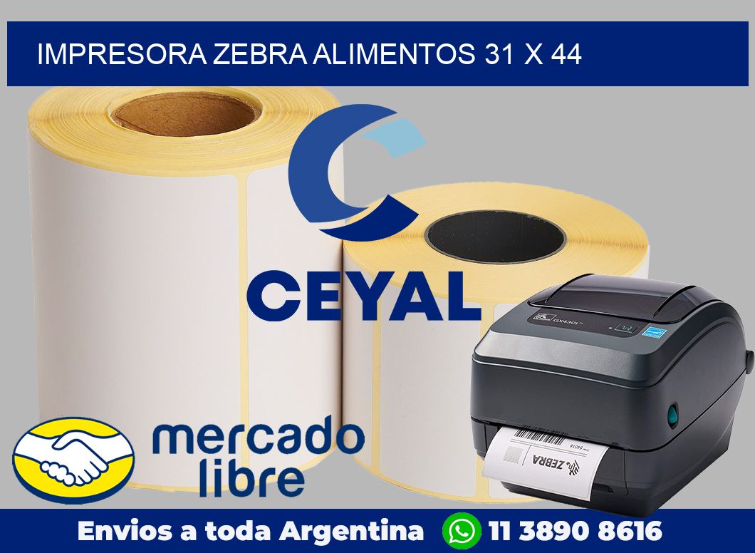 Impresora Zebra alimentos 31 x 44