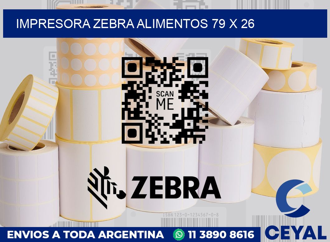 Impresora Zebra alimentos 79 x 26