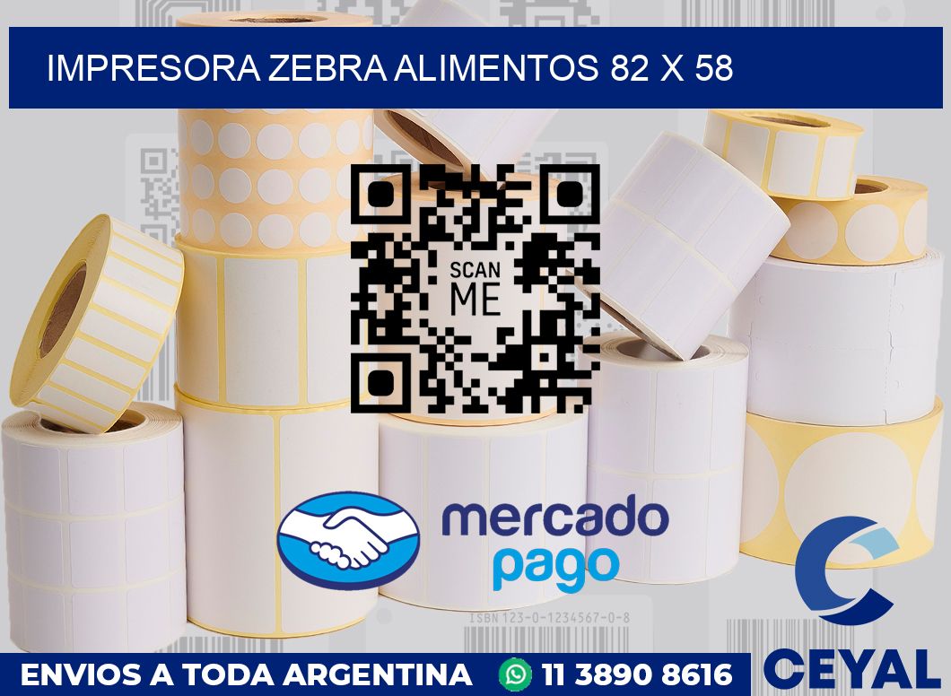 Impresora Zebra alimentos 82 x 58