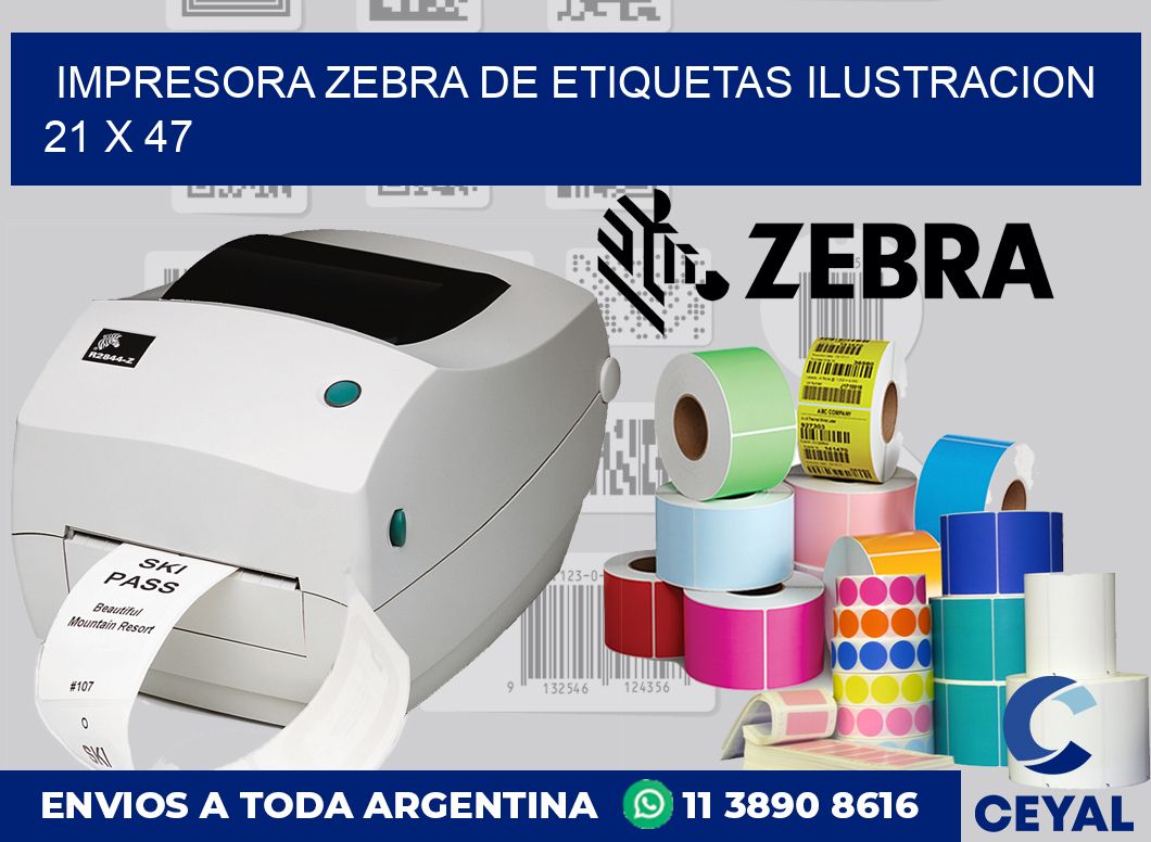 Impresora Zebra de etiquetas ilustracion 21 x 47