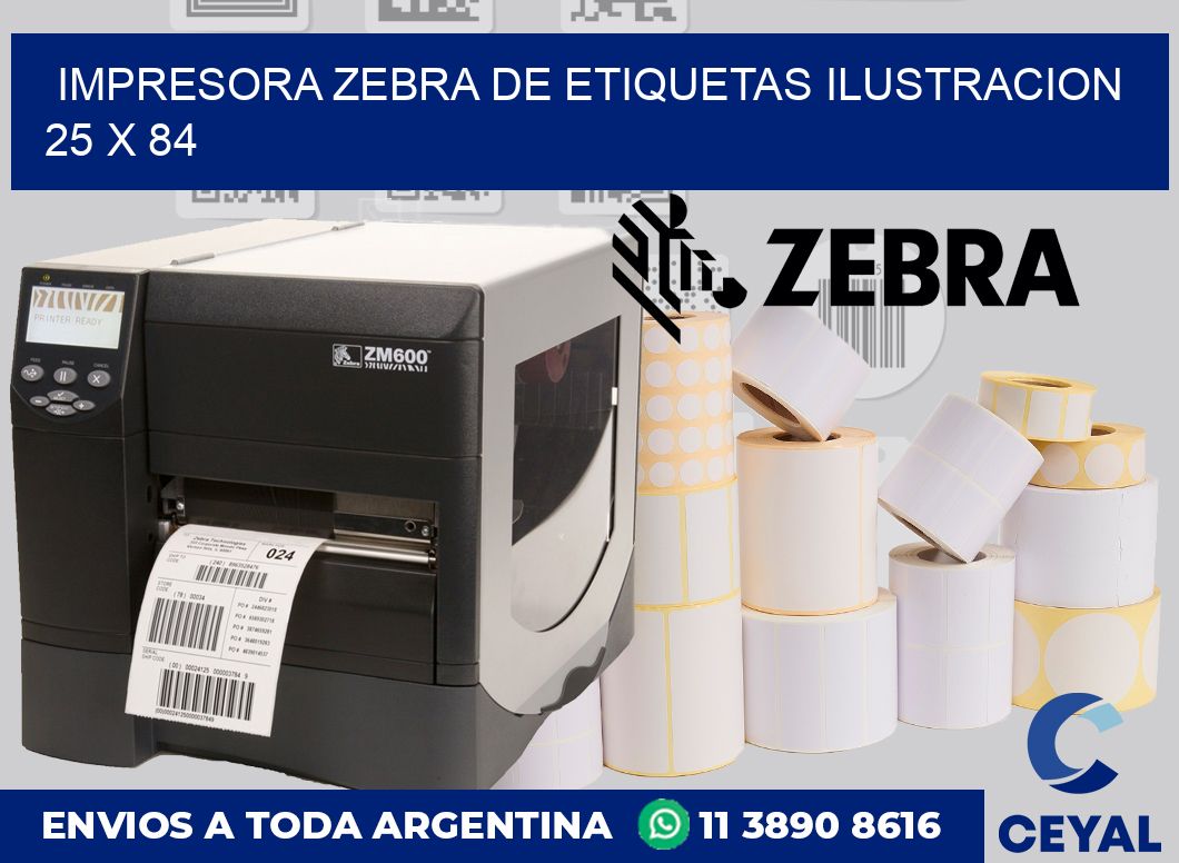 Impresora Zebra de etiquetas ilustracion 25 x 84