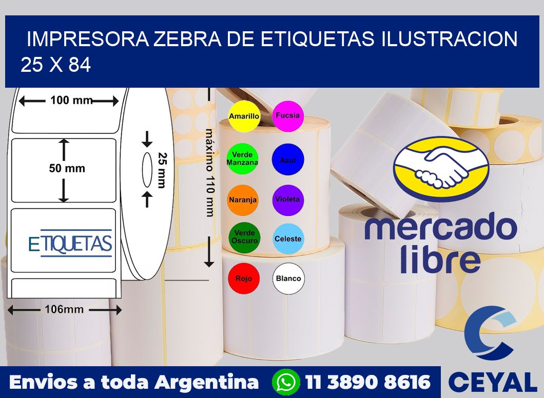 Impresora Zebra de etiquetas ilustracion 25 x 84