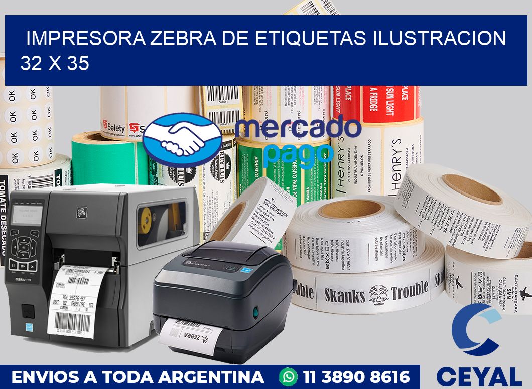Impresora Zebra de etiquetas ilustracion 32 x 35