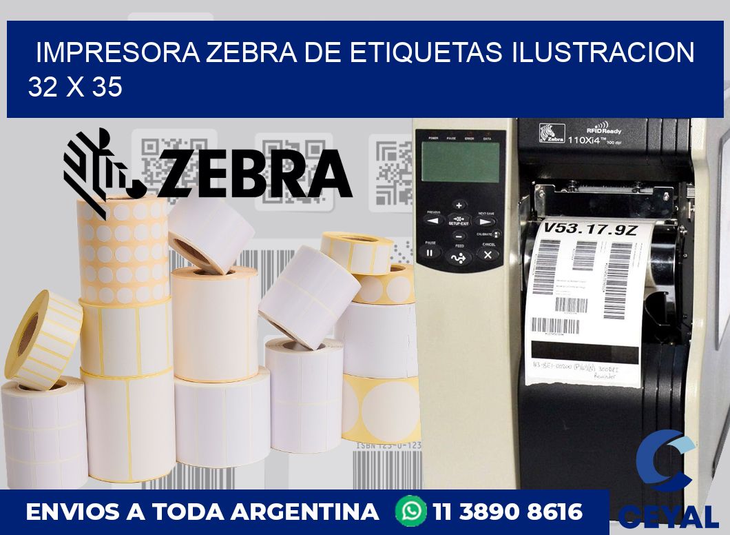 Impresora Zebra de etiquetas ilustracion 32 x 35