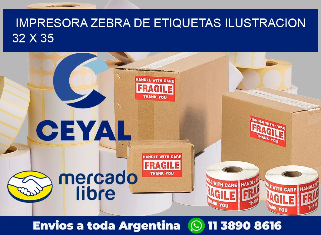 Impresora Zebra de etiquetas ilustracion 32 x 35