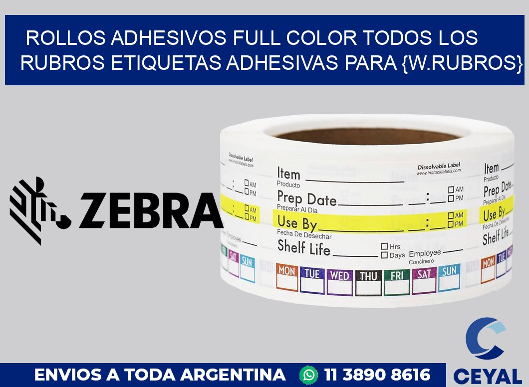 ROLLOS ADHESIVOS FULL COLOR TODOS LOS RUBROS Etiquetas adhesivas para Fábrica de calzado