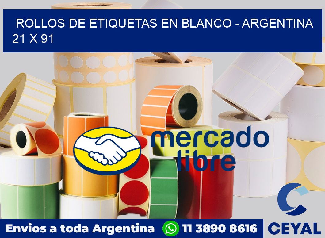 Rollos de etiquetas en blanco - Argentina 21 x 91