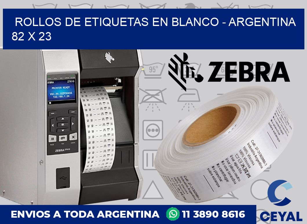 Rollos de etiquetas en blanco - Argentina 82 x 23